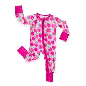 NWT 18-24M Little Sleepies Pink Sweet Strawberry Bamboo Viscose Zippy